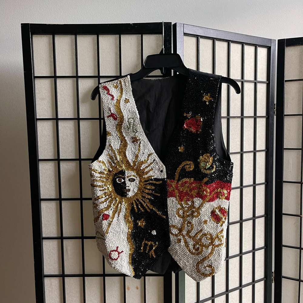 Beaded Sun and Moon Vest